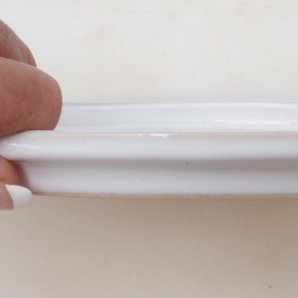 Bonsai bowl oval M - 22.5 x 18 x 1.5 cm - white