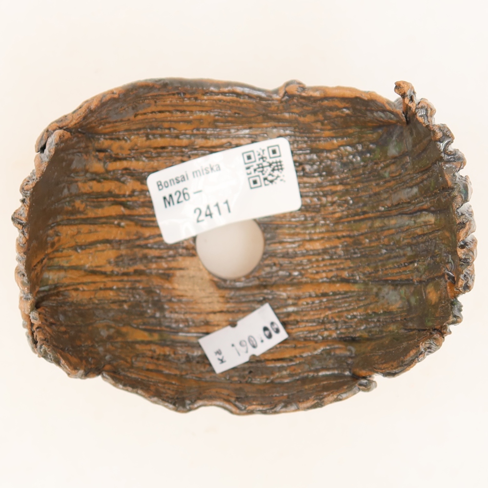 Ceramic Shell  10 x 8 x 9 cm, brown-green