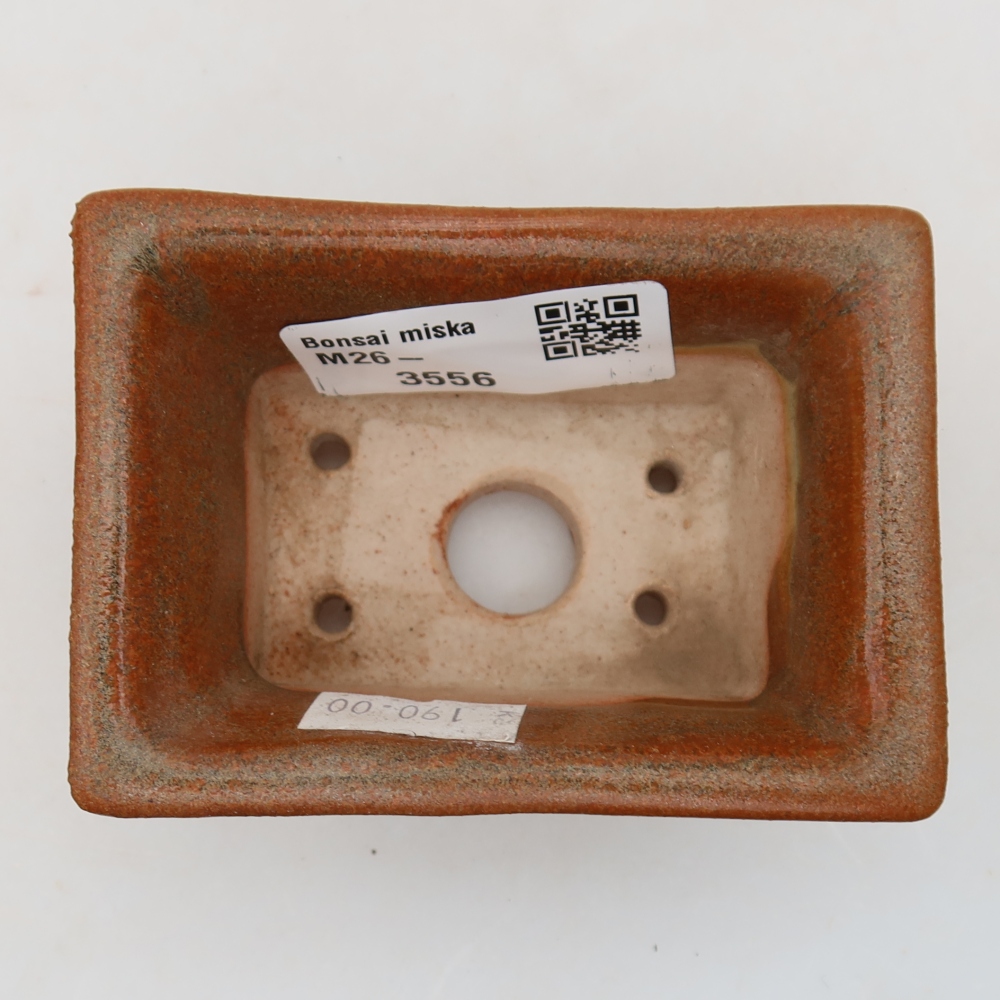 Ceramic bonsai pot, 8.5 x 6 x 4 cm, brown