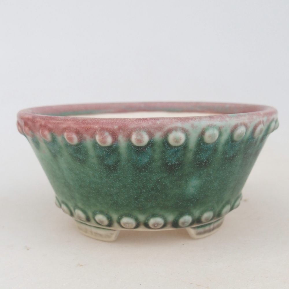 Ceramic bonsai bowl 10,5 x 10,5 x 5 cm, green