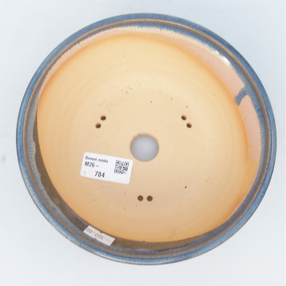 Ceramic bonsai bowl 18 x 18 x 6 cm, colour blue