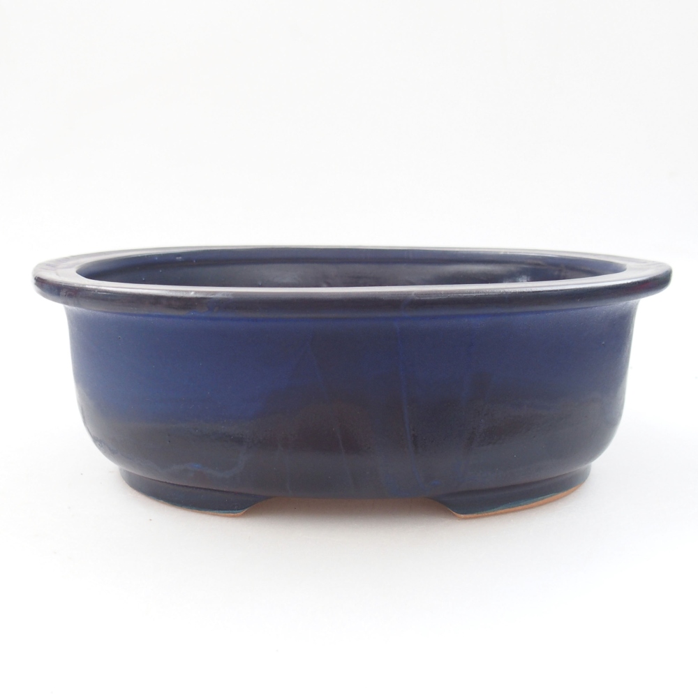Ceramic bonsai bowl 23,5 x 19 x 8 cm, color blue