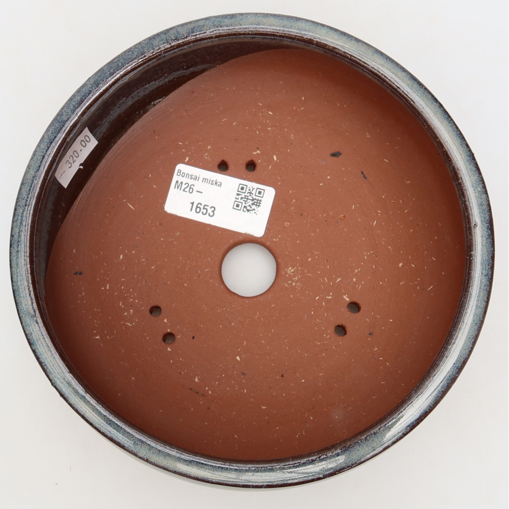 Ceramic bonsai pot, 16 x 16 x 6.5 cm, gray