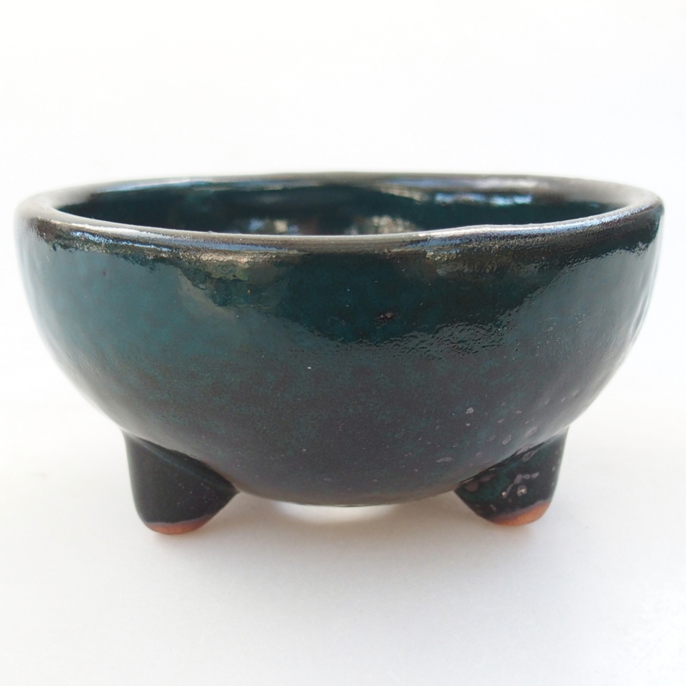 Ceramic bonsai bowl 9,5 x 9,5 x 5 cm, green
