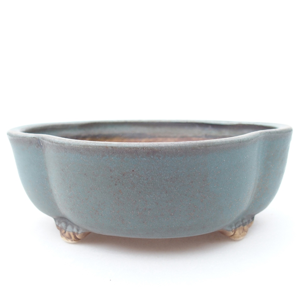 Ceramic bonsai bowl 13,5 x 13 x 5 cm, color blue