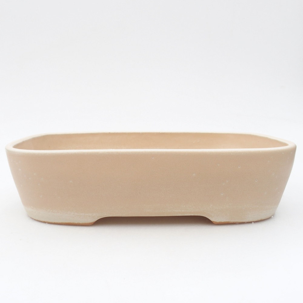 Ceramic bonsai bowl 23 x 17,5 x 5,5 cm, color beige