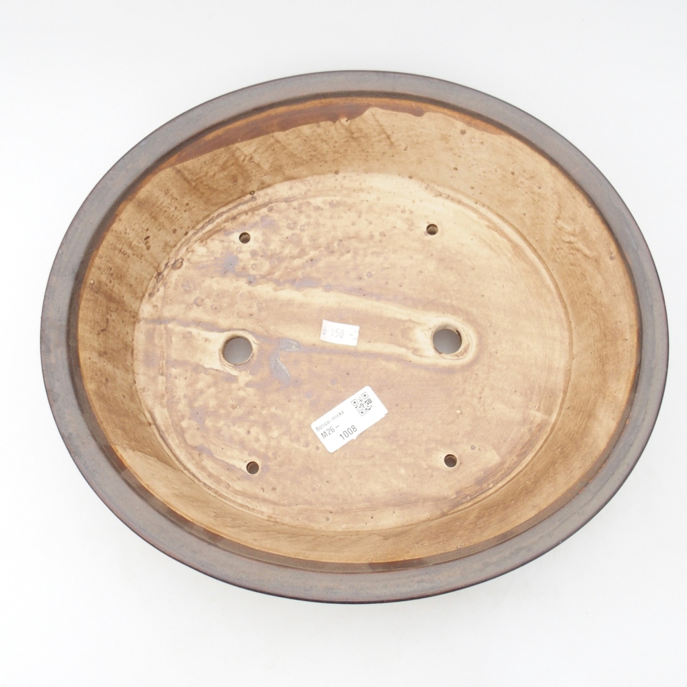 Ceramic bonsai bowl 32,5 x 29 x 7 cm, brown