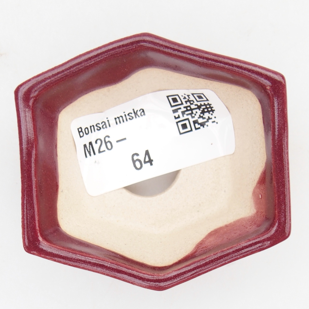 Mini bonsai bowl 6 x 5,5 x 2,5 cm, burgundy