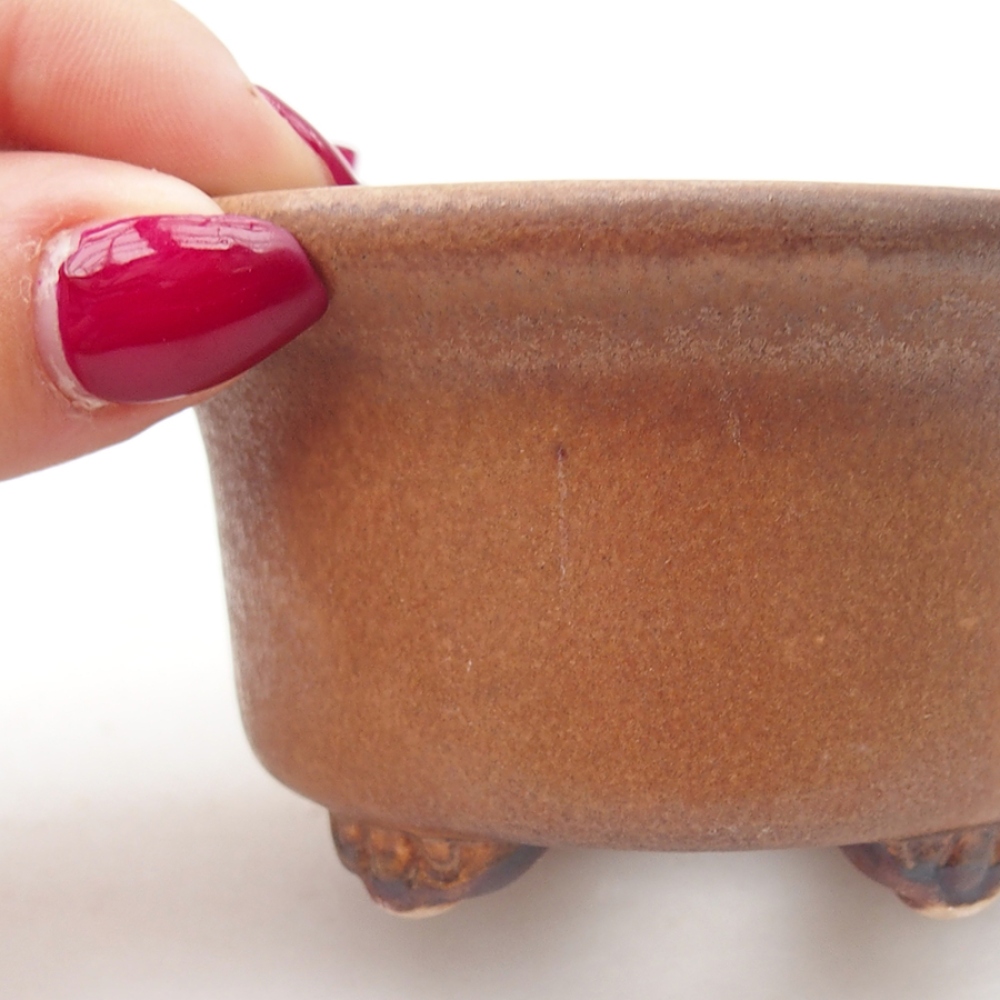 Ceramic bonsai bowl 9 x 9 x 3,5 cm, color brown
