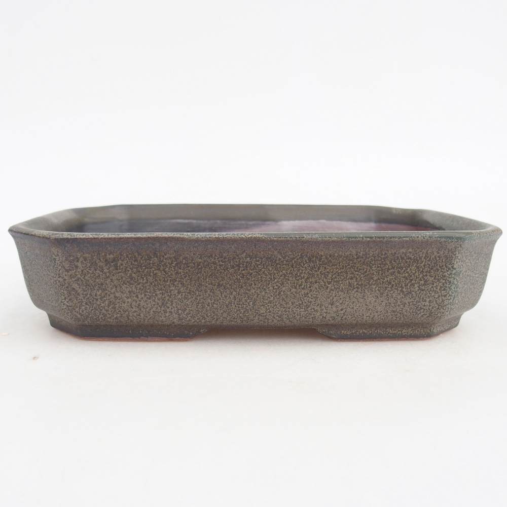 Ceramic bonsai bowl 18,5 x 13,5 x 4,5 cm, grey