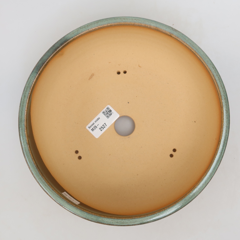 Ceramic bonsai bowl 22,5 x 22,5 x 7 cm, green