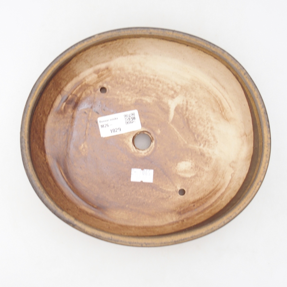 Ceramic bonsai bowl 22,5 x 20 x 4,5 cm, brown