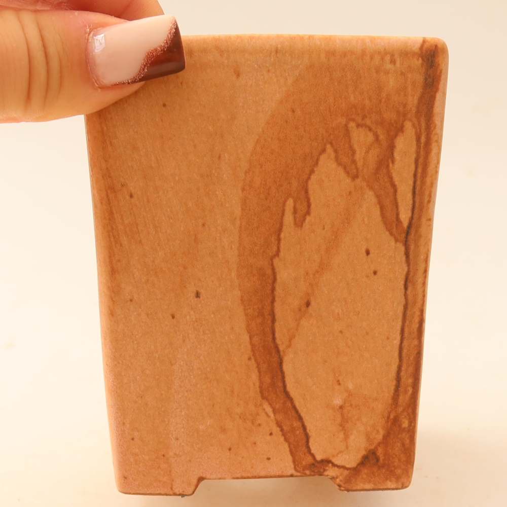 Ceramic bonsai pot, 7.5 x 7.5 x 10 cm, pink