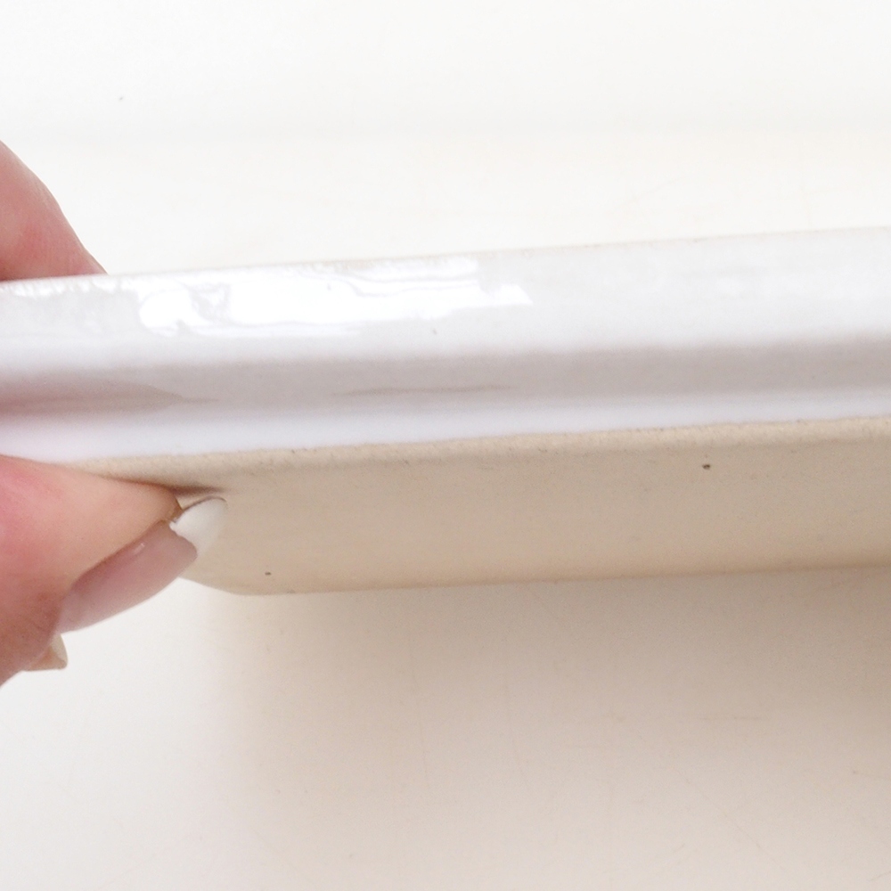Bonsai bowl rectangle 22.5 x 17 x 1.5 cm - white