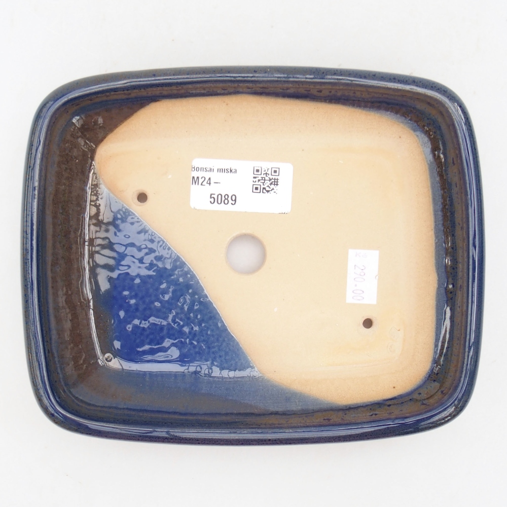 Ceramic bonsai bowl 17 x 14 x 3,5 cm, color blue