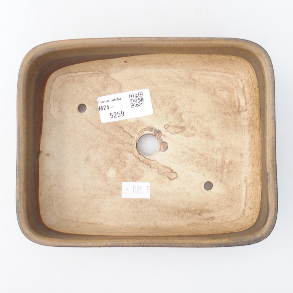 Ceramic bonsai bowl 17,5 x 14 x 4,5 cm, color brown