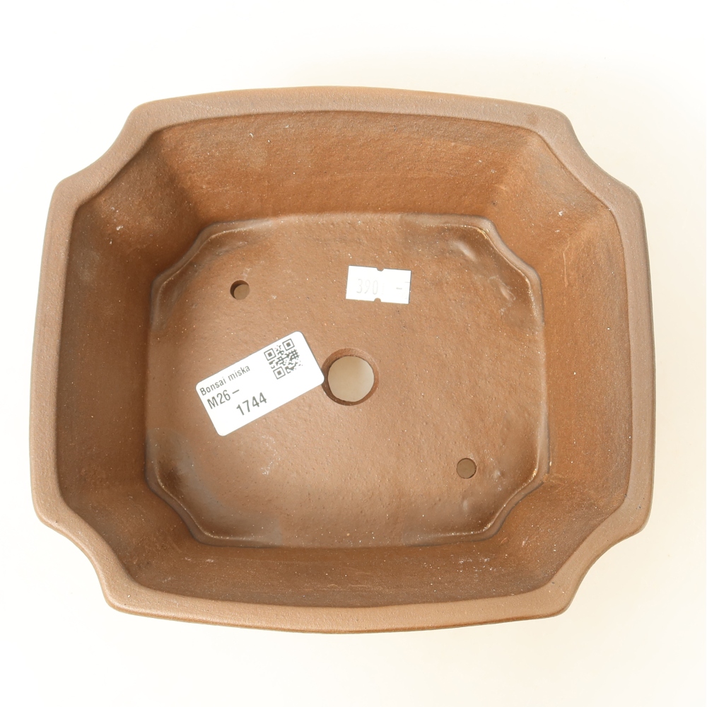 Ceramic bonsai pot, 18 x 15 x 6 cm, brown