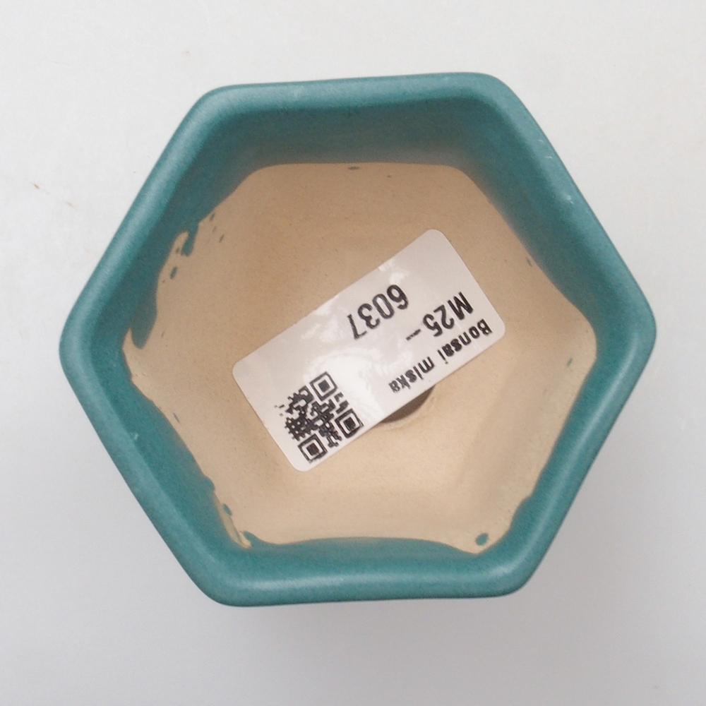 Ceramic bonsai bowl 6,5 x 6,5 x 5 cm, color blue