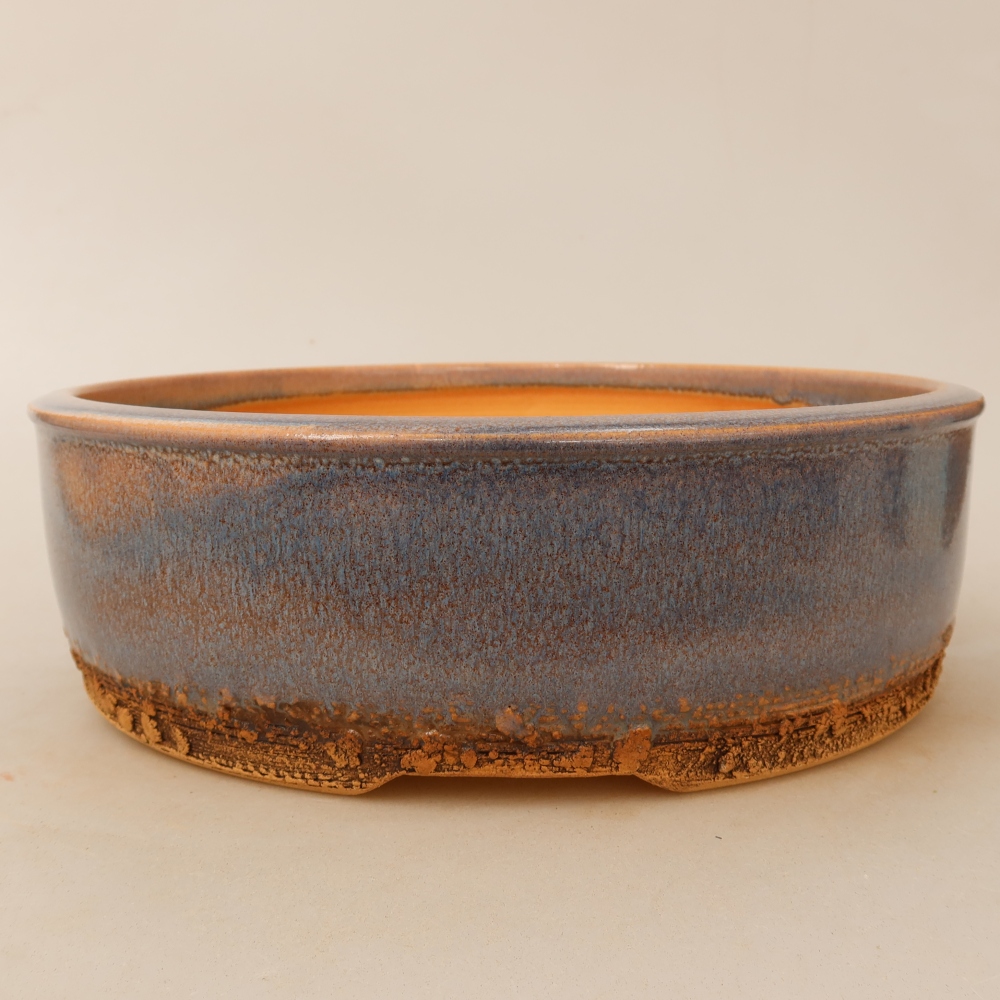 Ceramic bonsai pot, 24 x 24 x 7.5 cm, blue