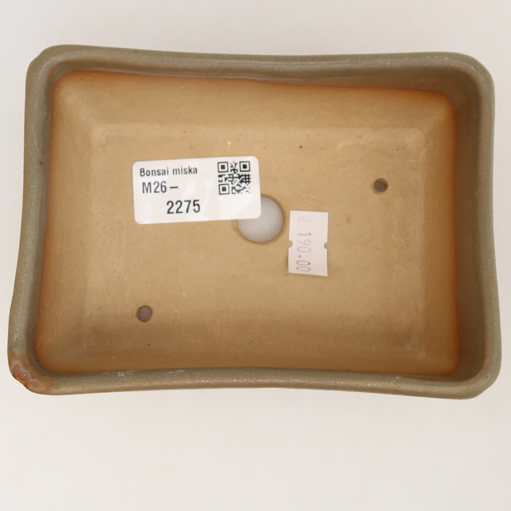 Ceramic bonsai pot, 13 x 9 x 5 cm, gray