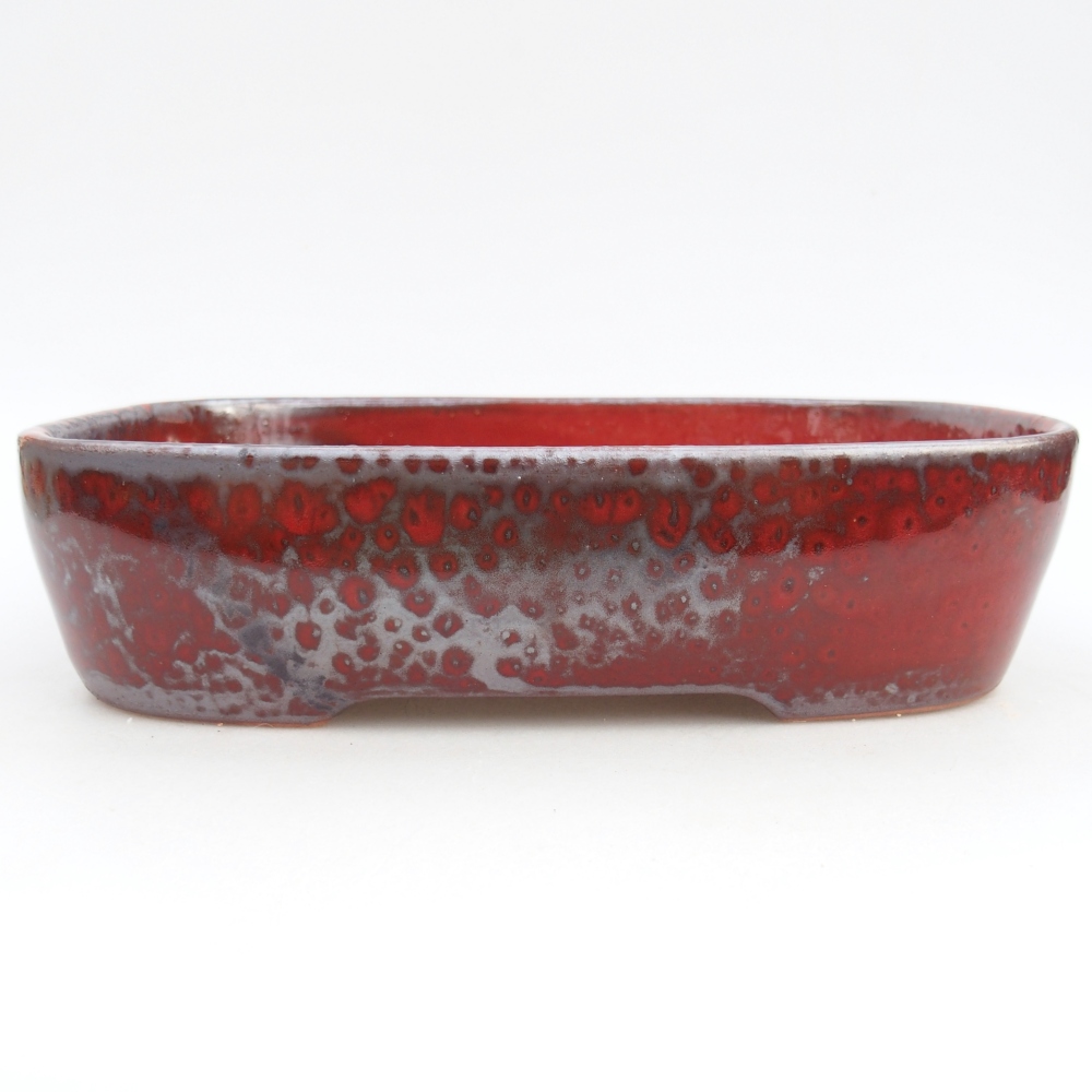 Ceramic bonsai bowl 23 x 18 x 5,5 cm, colour red