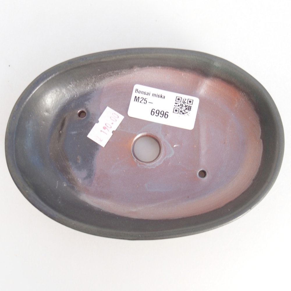 Ceramic bonsai bowl 15,5 x 11 x 2,5 cm, grey