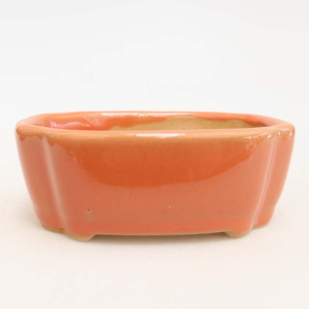 Ceramic bonsai pot, 10.5 x 8 x 4 cm, orange