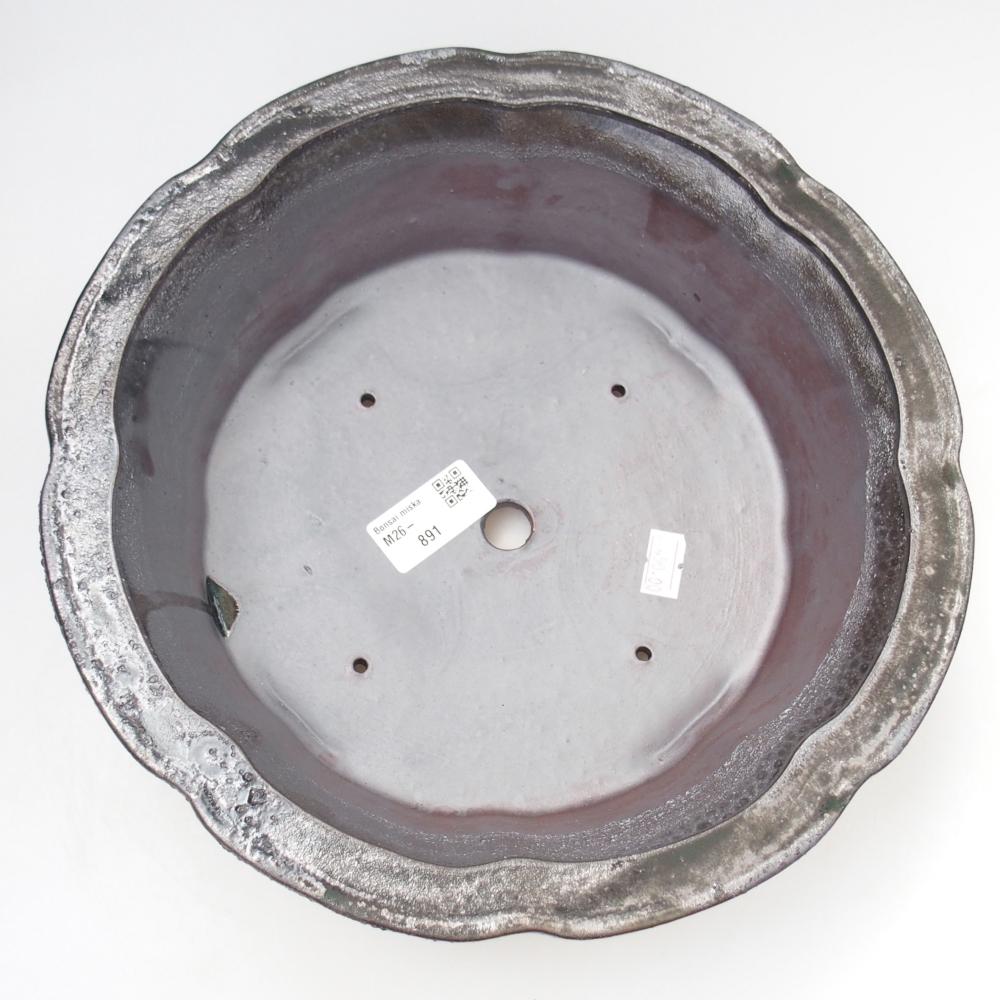 Ceramic bonsai bowl 26,5 x 26,5 x 8 cm, black