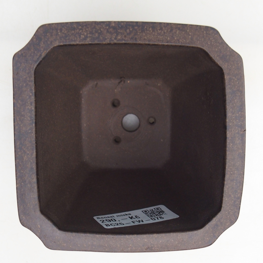 Ceramic bonsai bowl 10 x 10 x 9,5 cm, colour brownish ochre