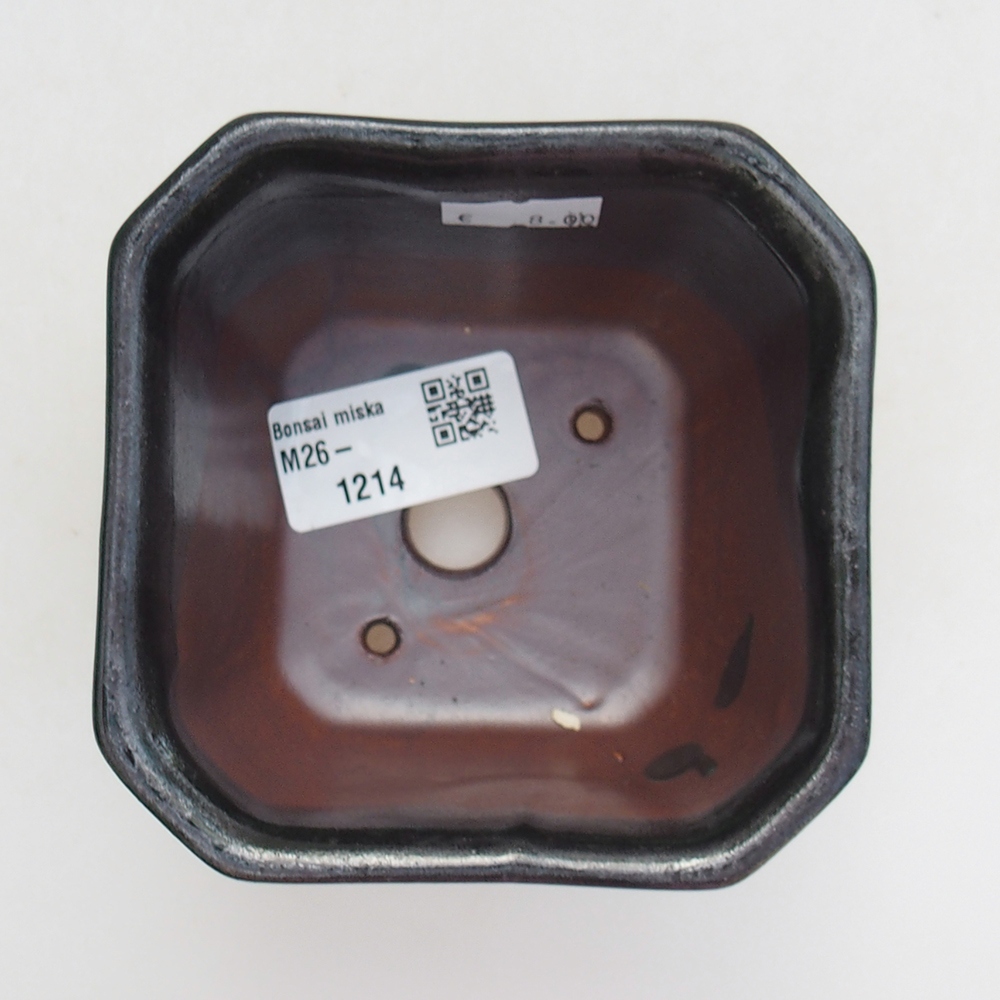 Ceramic bonsai bowl 10 x 10 x 6 cm, green