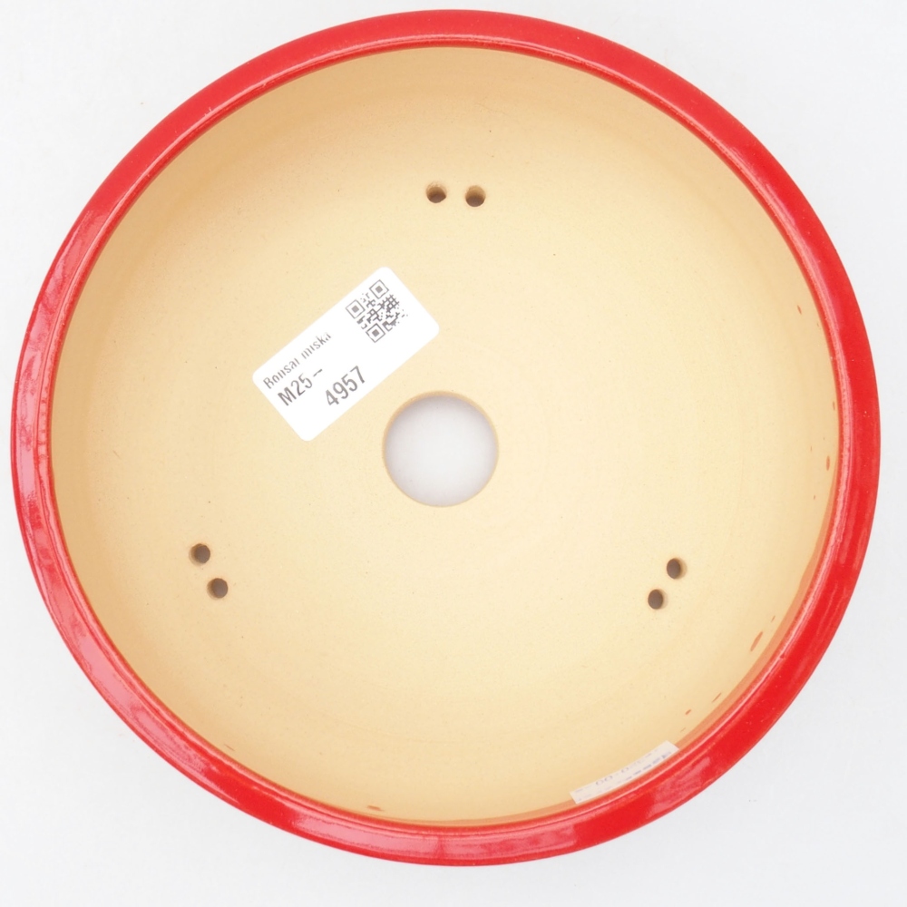 Ceramic bonsai bowl 17 x 17 x 6 cm, color red