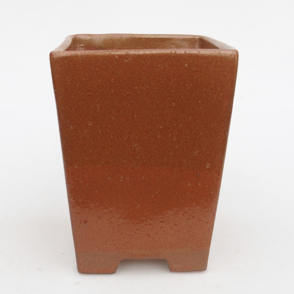 Ceramic bonsai bowl 9 x 9 x 12,5 cm, brown