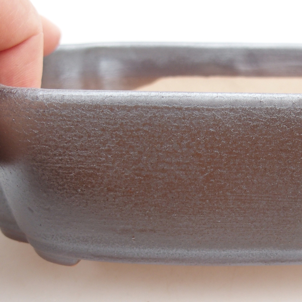 Ceramic bonsai bowl 18 x 13 x 5 cm, metal colour