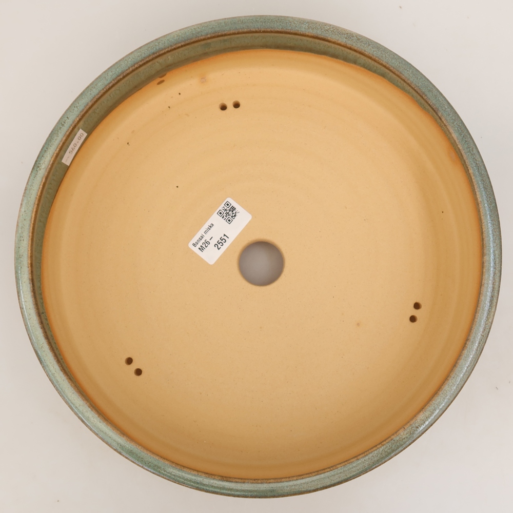 Ceramic bonsai pot, 26.5 x 26.5 x 6.5 cm, green