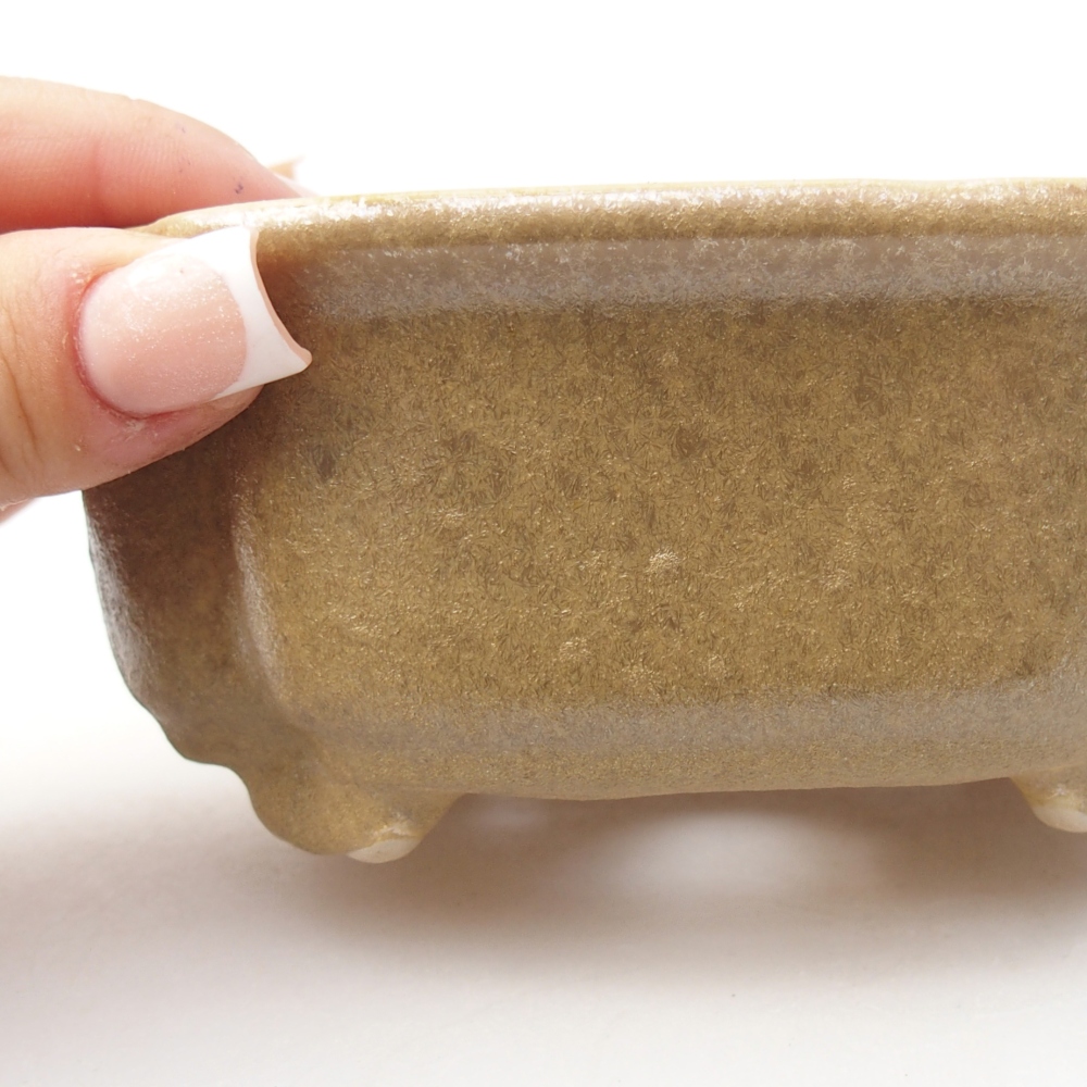 Ceramic bonsai bowl 13 x 10 x 5 cm, colour beige