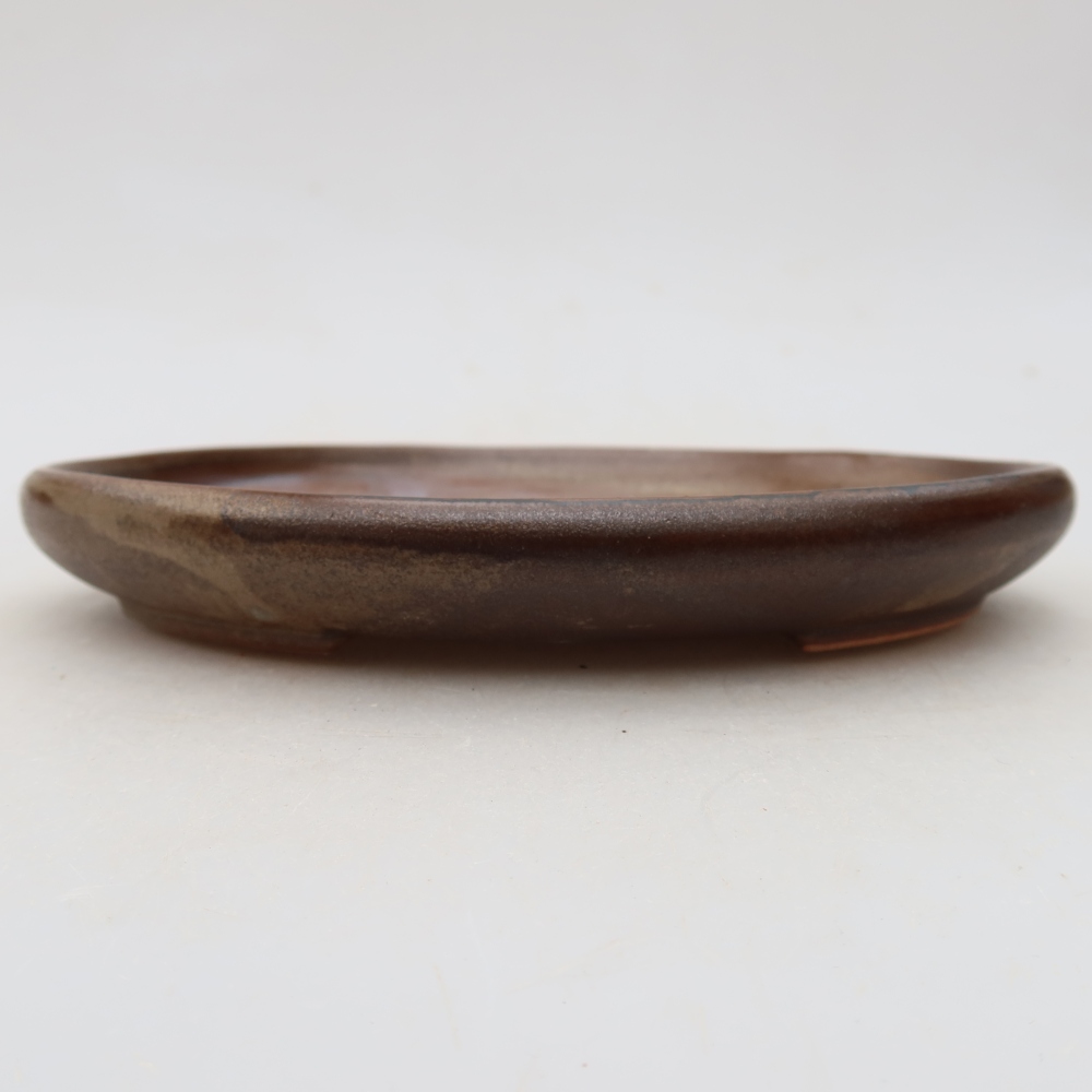 Ceramic bonsai pot, 17 x 12 x 2.5 cm, brown