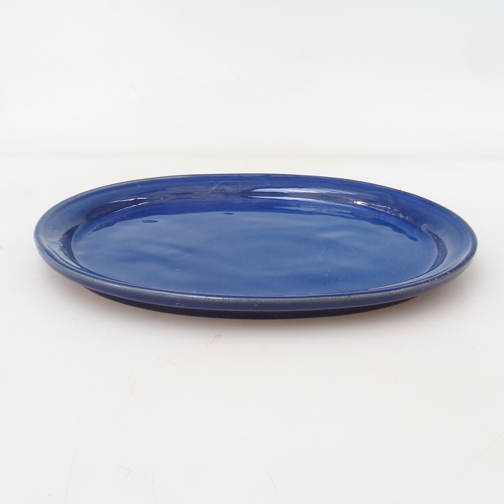 Bonsai bowl oval S - 20 x 16.5 x 1.5 cm - blue