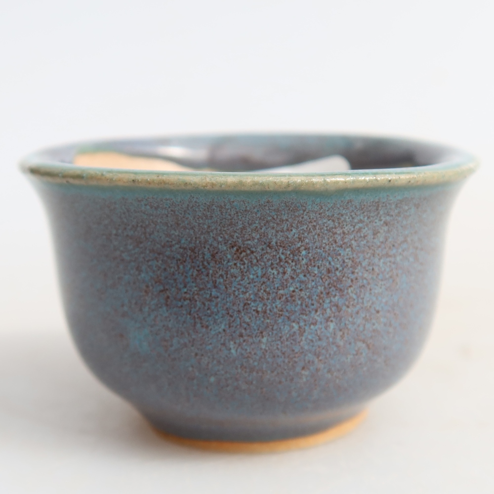 Ceramic bonsai pot, 5 x 5 x 3 cm, gray