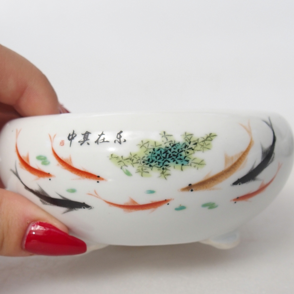 Ceramic bonsai bowl 10 x 10 x 5 cm, colour white
