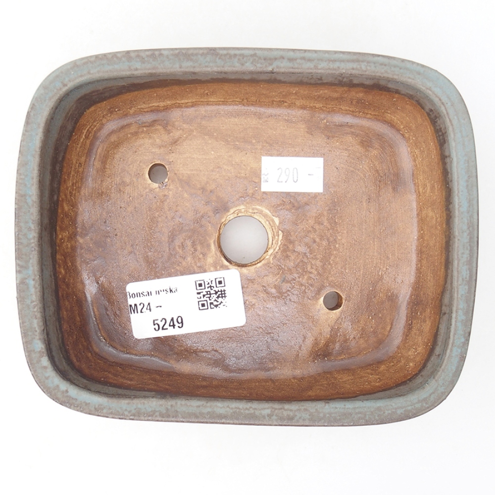 Ceramic bonsai bowl 14,5 x 11,5 x 4 cm, color blue
