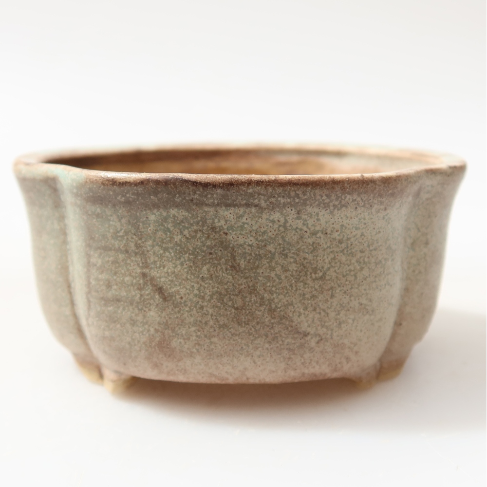 Ceramic bonsai pot, 8 x 7.5 x 3.5 cm, green