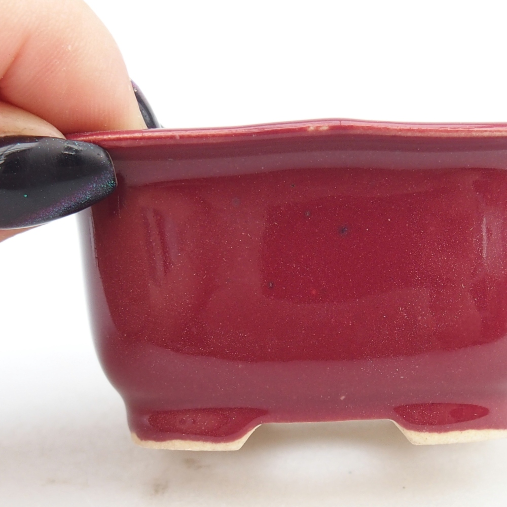 Mini bonsai bowl 7,5 x 6,5 x 3,5 cm, burgundy