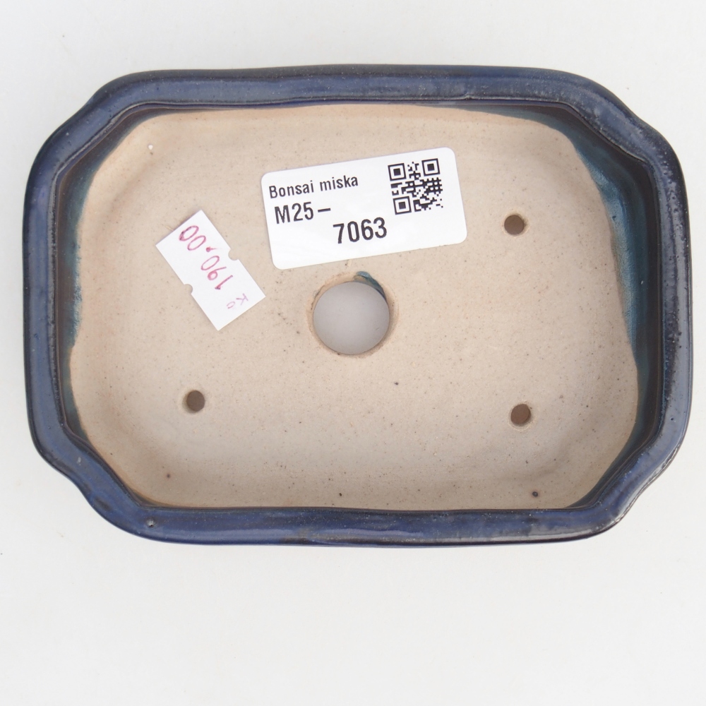 Ceramic bonsai bowl 12,5 x 9 x 3 cm, colour blue