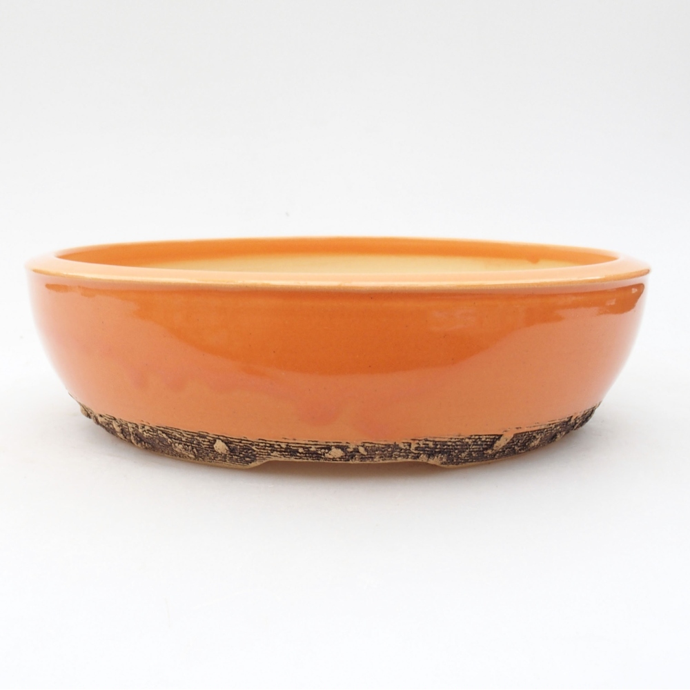 Ceramic bonsai bowl 21 x 21 x 5,5 cm, color orange