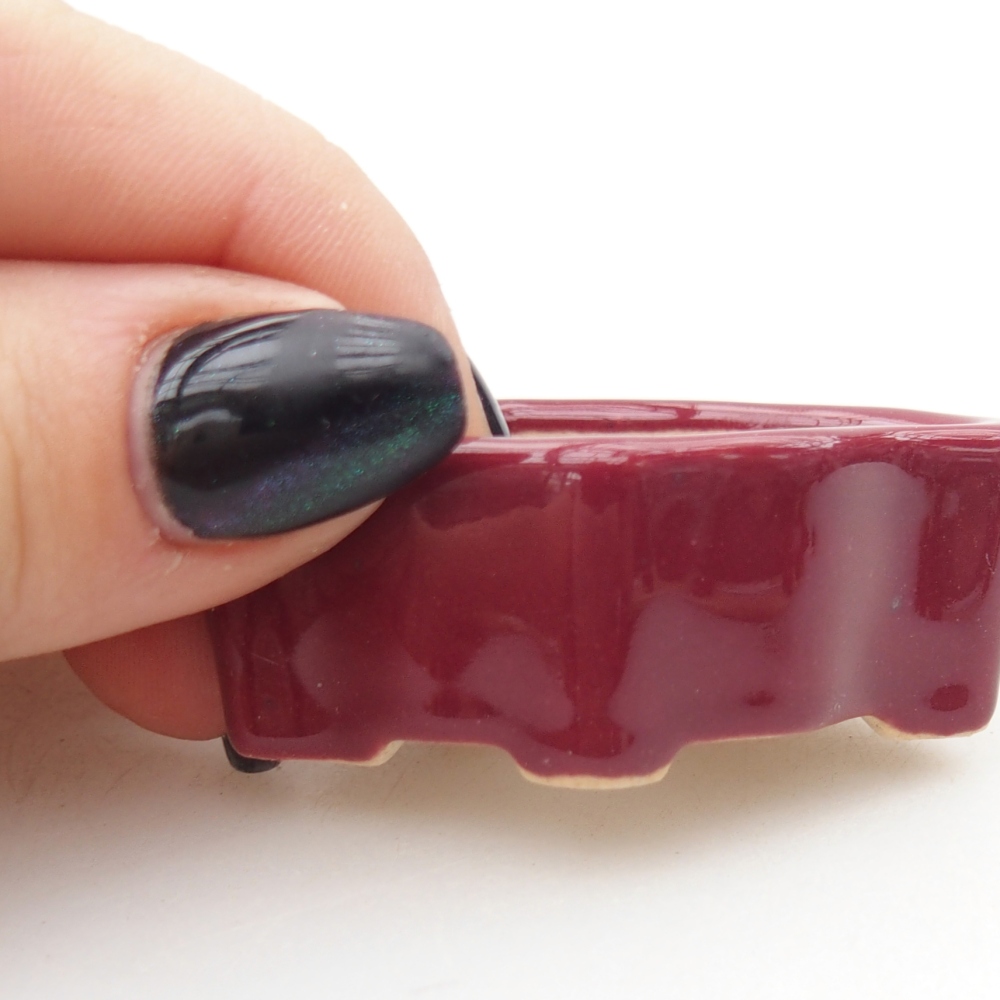 Mini bonsai bowl 5 x 3 x 2 cm, burgundy