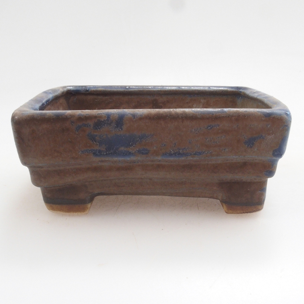 Ceramic bonsai bowl 9 x 7,5 x 3,5 cm, color blue