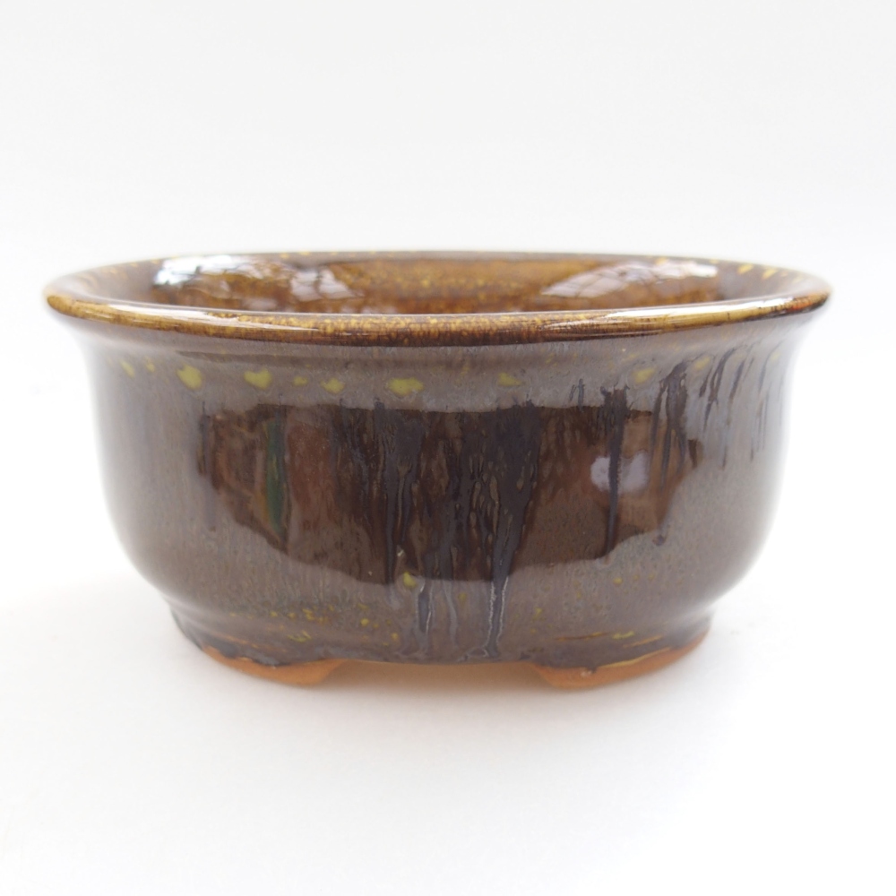 Ceramic bonsai bowl 12,5 x 10,5 x 5,5 cm, color yellow