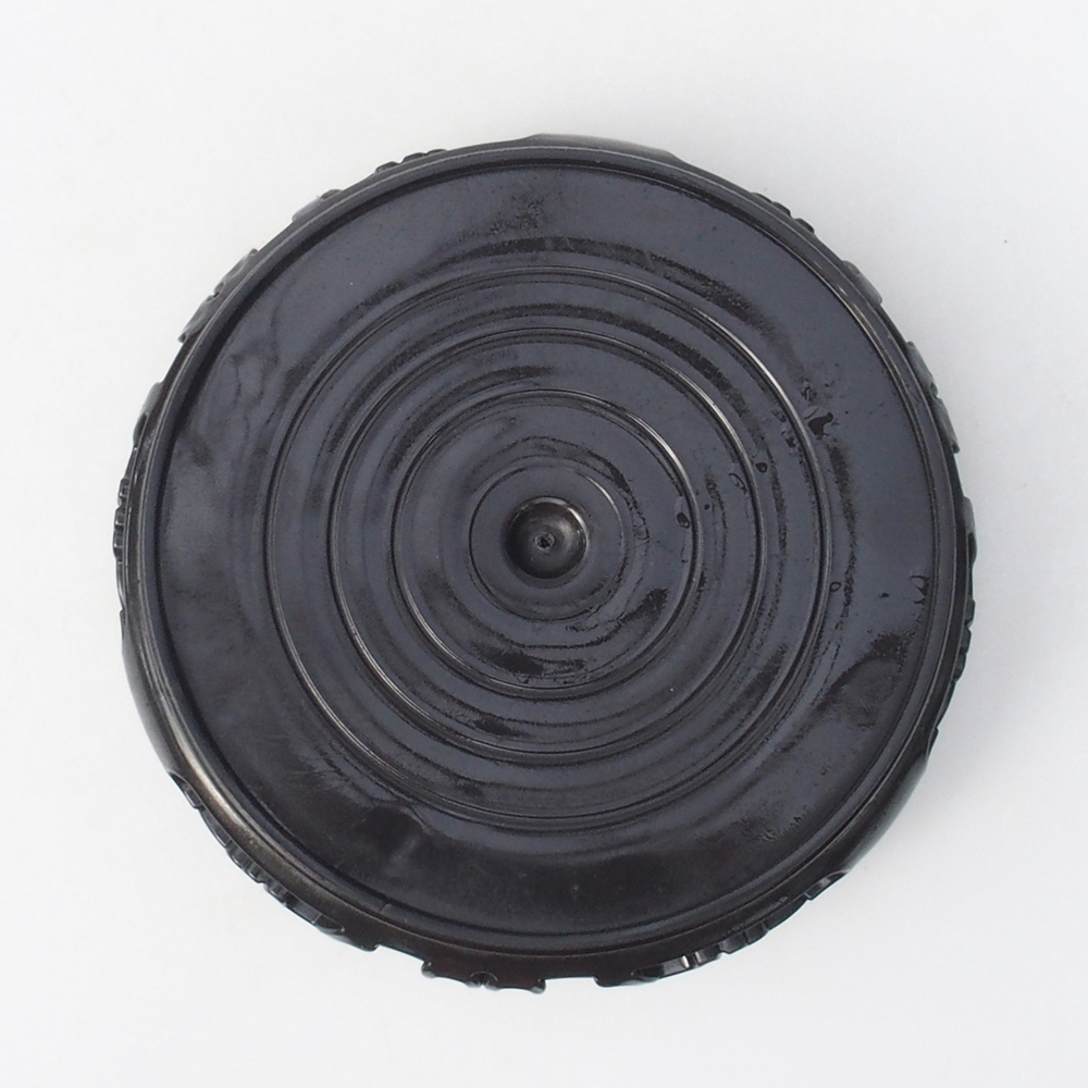 Bonsai table plastic round 14,5 x 14,5 x 4 cm, color black