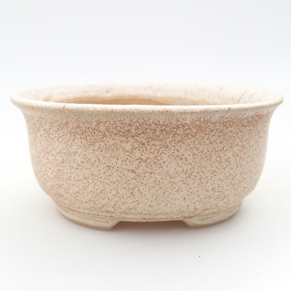 Ceramic bonsai bowl 12 x 10 x 5,5 cm, colour beige