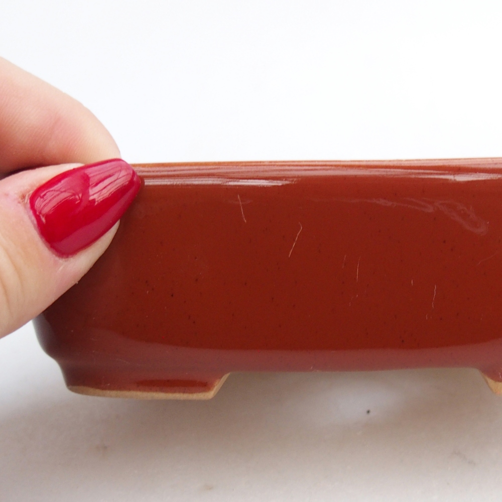 Ceramic bonsai bowl 12 x 10 x 4 cm, brown